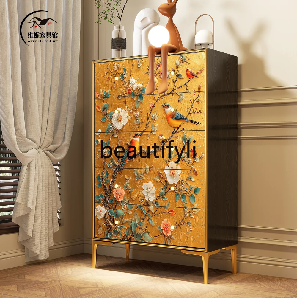 

Painted light luxury chest of drawers dining room living room hallway bedroom homestay decorative locker
