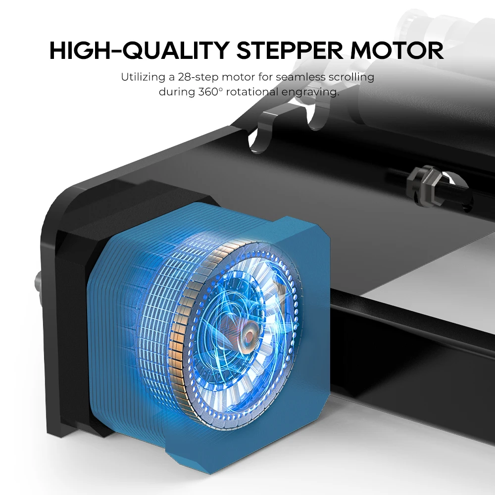 ELIDOR Drehmodul Drehwalze Für Lasergravur 4-138mm Zylindrisch Mit Y Achse 360° Grad Drehung Kompatibel Mit Lasergraviermaschinen – Detail 4