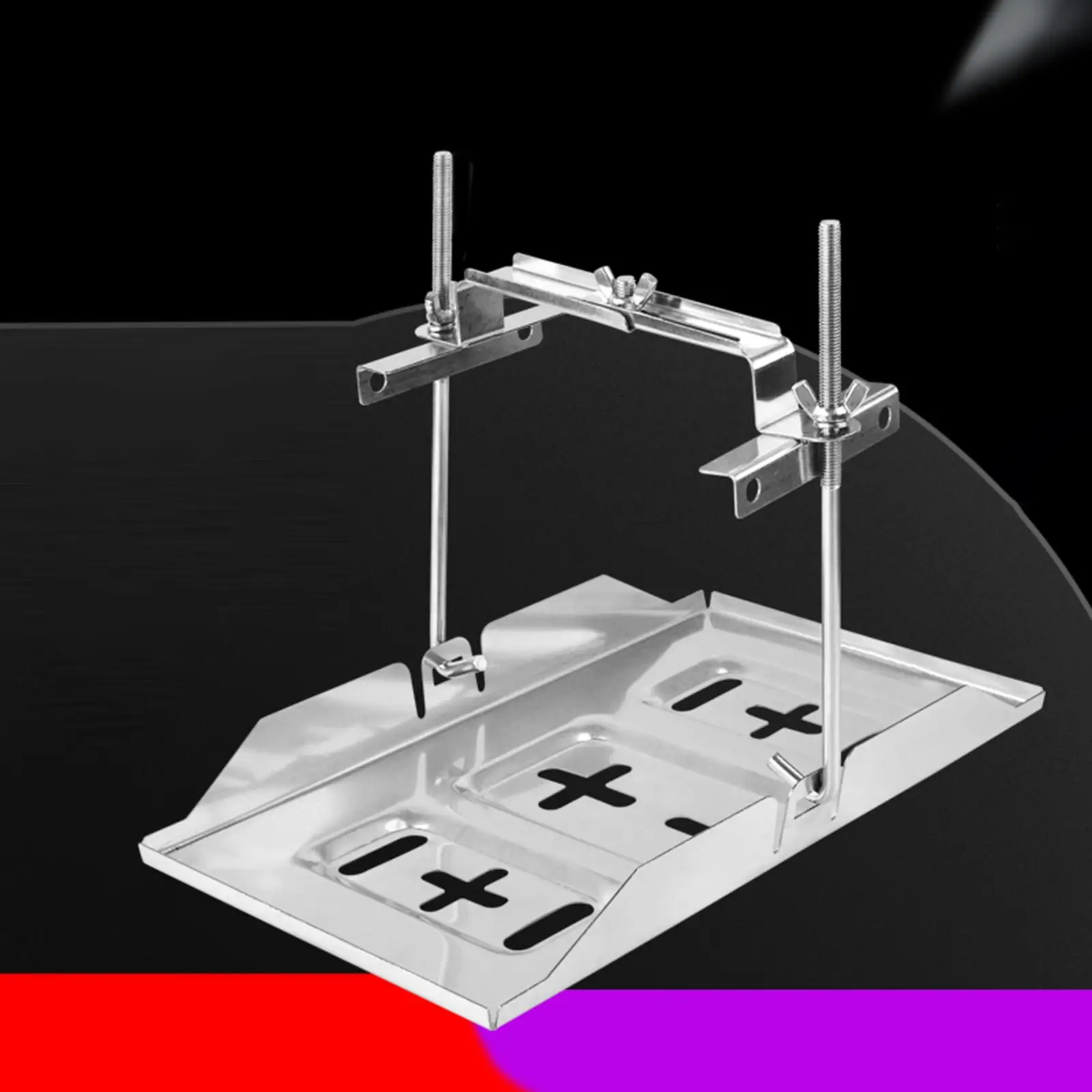 Generic Car Battery Tray Bracket High Performance Car Accessory Practical Battery Hold Down Tray Kit for Automobile Boats