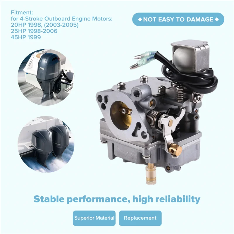 

65W-14901-00 65W-14901-01 65W-14901-10 Carburetor For Yamaha 4-Stroke F20A F25A 20HP 25HP Outboard Motors 65W-14901