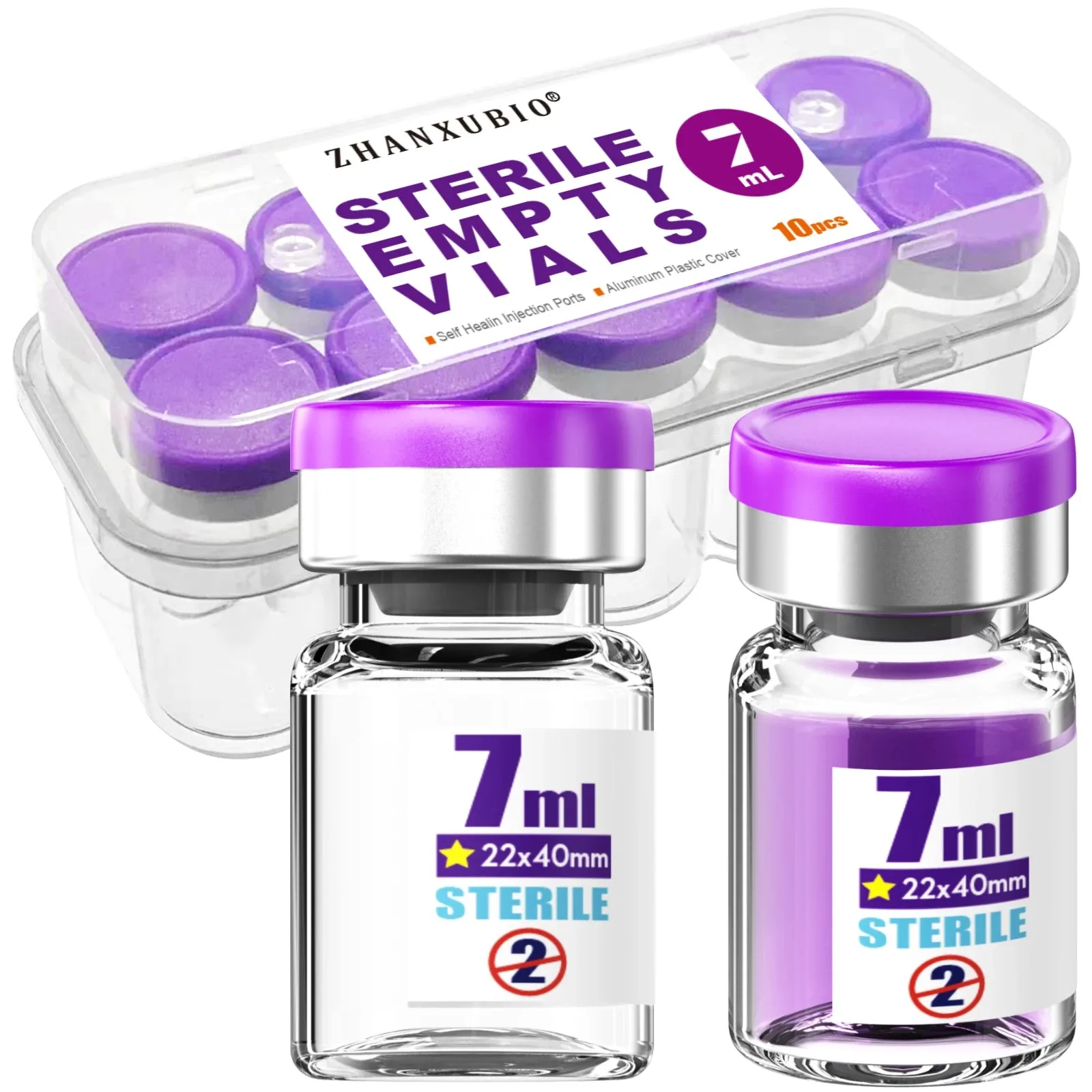 Sterile leere Fläschchen mit selbstheilendem Injektionsanschluss, mit ausklappbarem Aluminiumkappe, steriles Paket, verpackt in Kartons – Detail 5