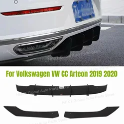 Black ABS Car Rear Bumper Diffuser Lip For Volkswagen VW CC Arteon 2019 2020 Car Rear Diffuser Spoiler