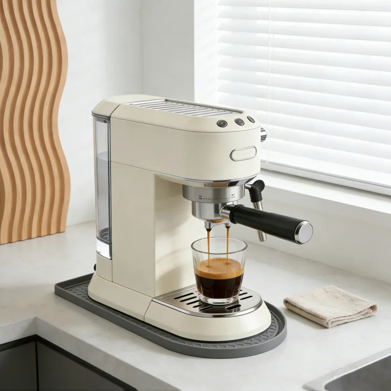 Non-Slip Waterproof Silicone Coffee Mat with Raised Lip for Coffee Machine Kitchen Counter Protector Drying Mat Espresso Maker