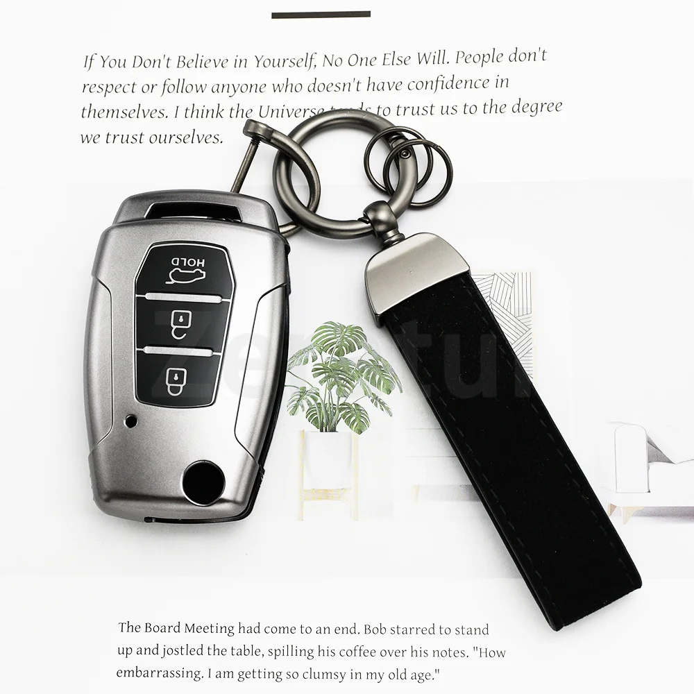 Car Folding Key Case Cover TPU Shell Fob Protector Holder Bag for SsangYong Korando Tivoli Kyron 2 Sanka Actyon Accessories
