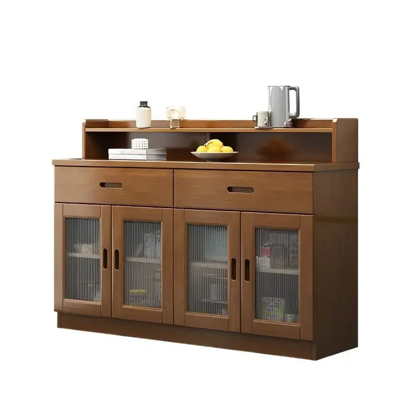 Solid wood dining side low cabinet dining side wine cabinet simple living room wall tea cabinet