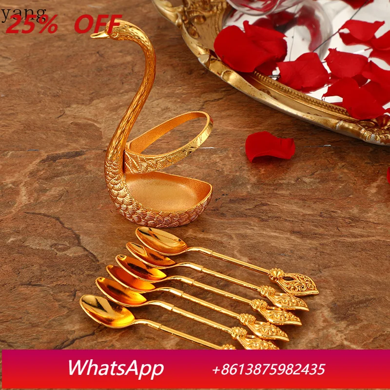 

CX light luxury dessert spoon classical creative cute swan spoon set