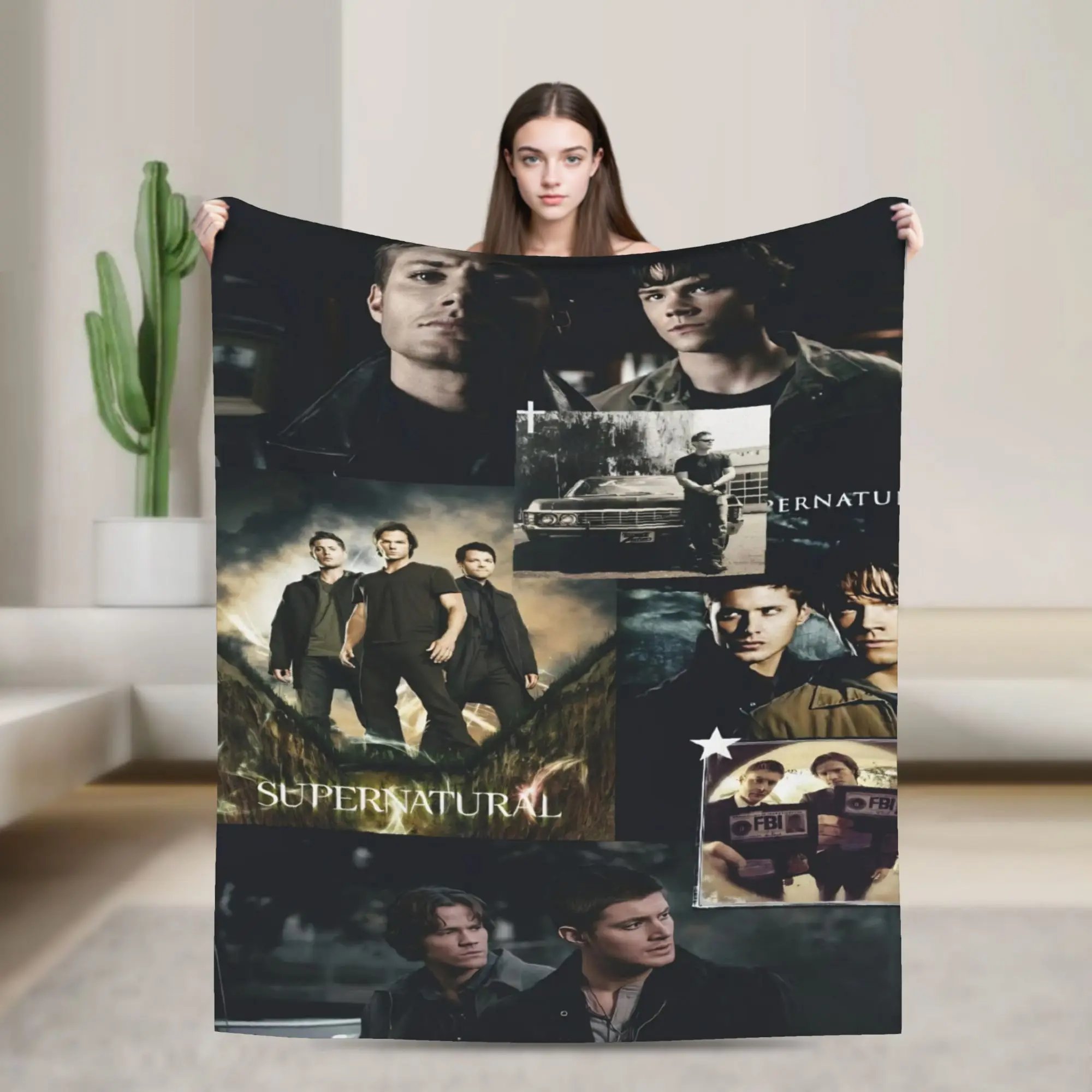 Comfort TV S-Supernatural Blanket Accessories Sofa Decorative  Throw Blanket Super Warm Velvet for Couch