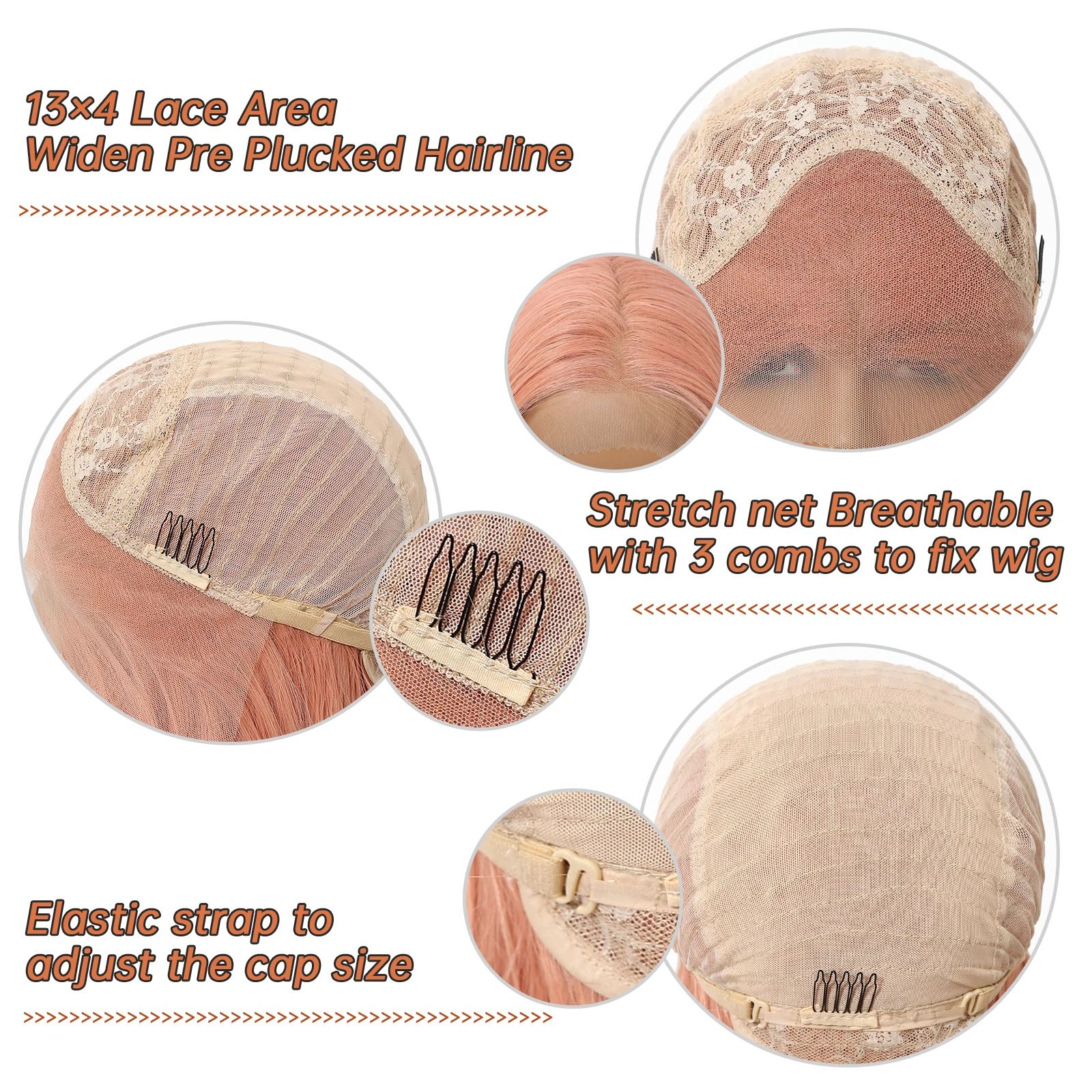 EASIHAIR Long Wavy Pink Lace Synthetic Wigs for Women 13*4 Pink Cosplay Hair Lace Frontal Wigs Natural Hairline Heat Resistant
