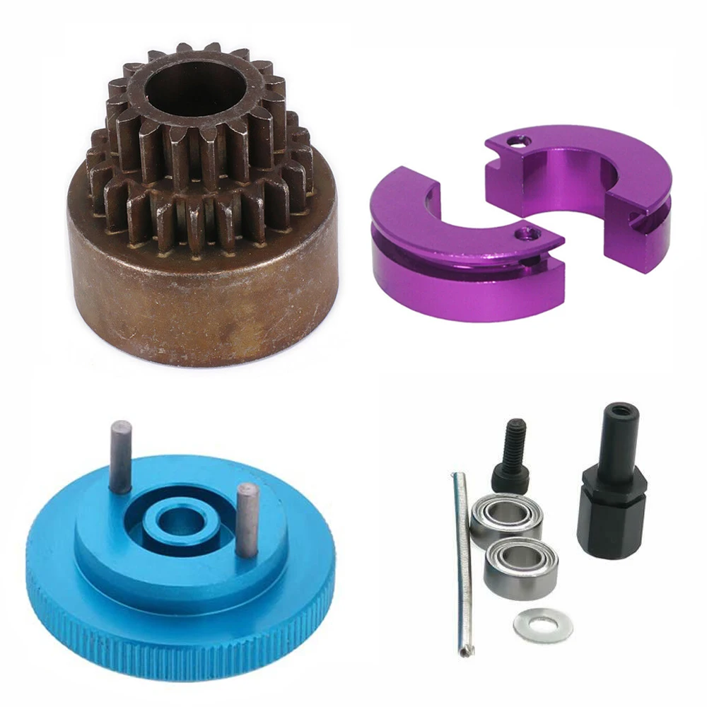 1 Set Clutch Bell 16-21T Gear Flywheel Cone & Engine Nut for 1/10 RC Model Nitro Car accessories