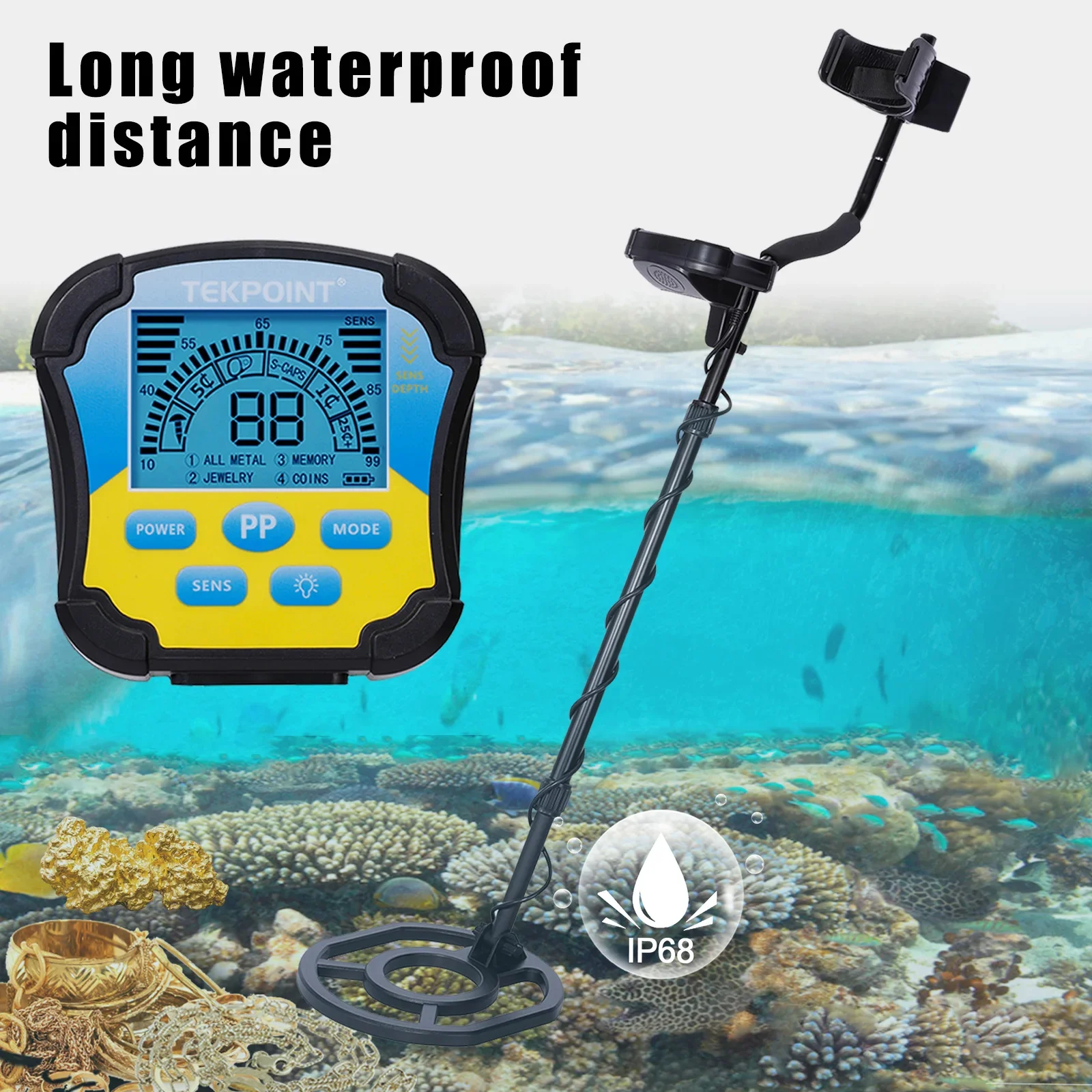 MD8030 Underground Metal Detector High Sensitivity Metal Hunter Gold Digger Treasure Hunter Depth Waterproof Search Coil 2.5m