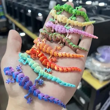 20Pcs Random Color 3D Printed Mini Gecko Figurines 3.54 Inch PLA Material Vivid Color Reptile Ornament Festival Decor Collectibl