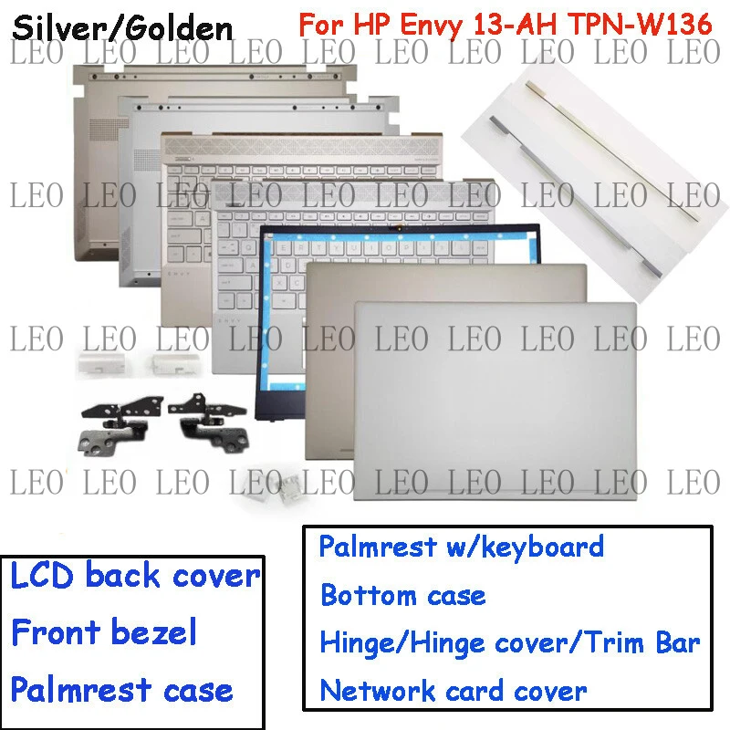 

SS LCD Back Cover/Bezel/Pa-lmrest/Bottom Case/Hinge Cover for HP Envy 13-AH TPN-W136