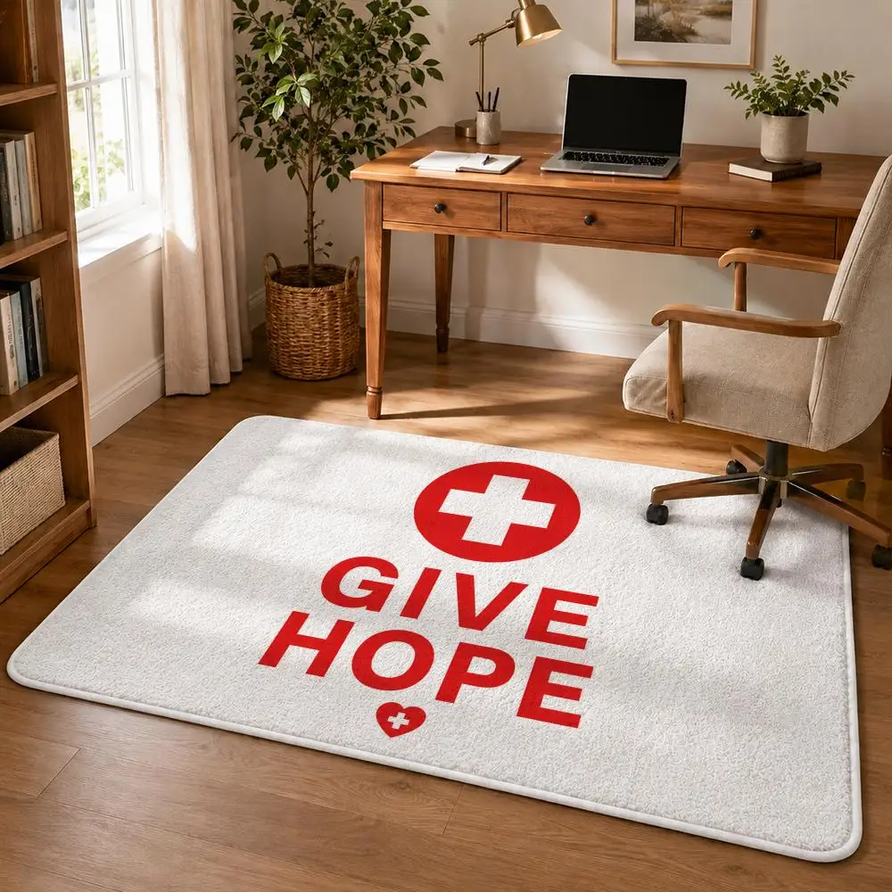 Giving Hope Floor Mat Soft Flannel Rug Non Slip Washable Quick Dry Mat for Bathroom Bedroom Kitchen Home Decor