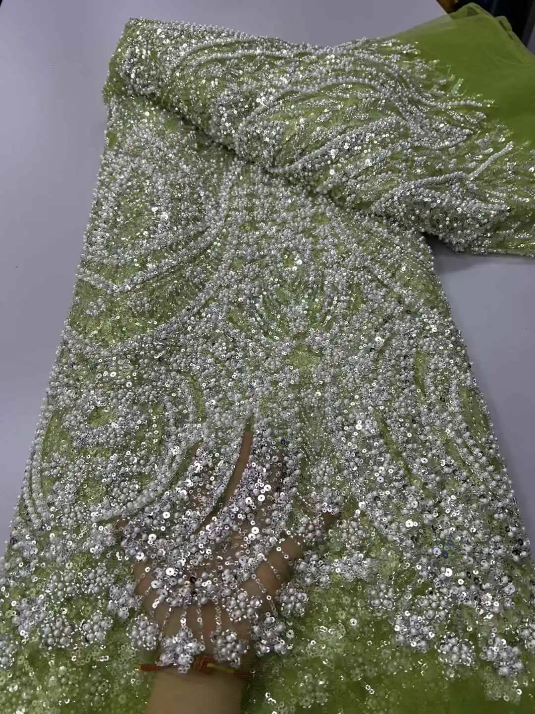 فساتين سهرة فاخرة مطرزة بالخرز الثقيل مع لؤلؤ دبي 2025 فستان نسائي عربي حورية البحر لحفلات الزفاف والحفلات الراقصة