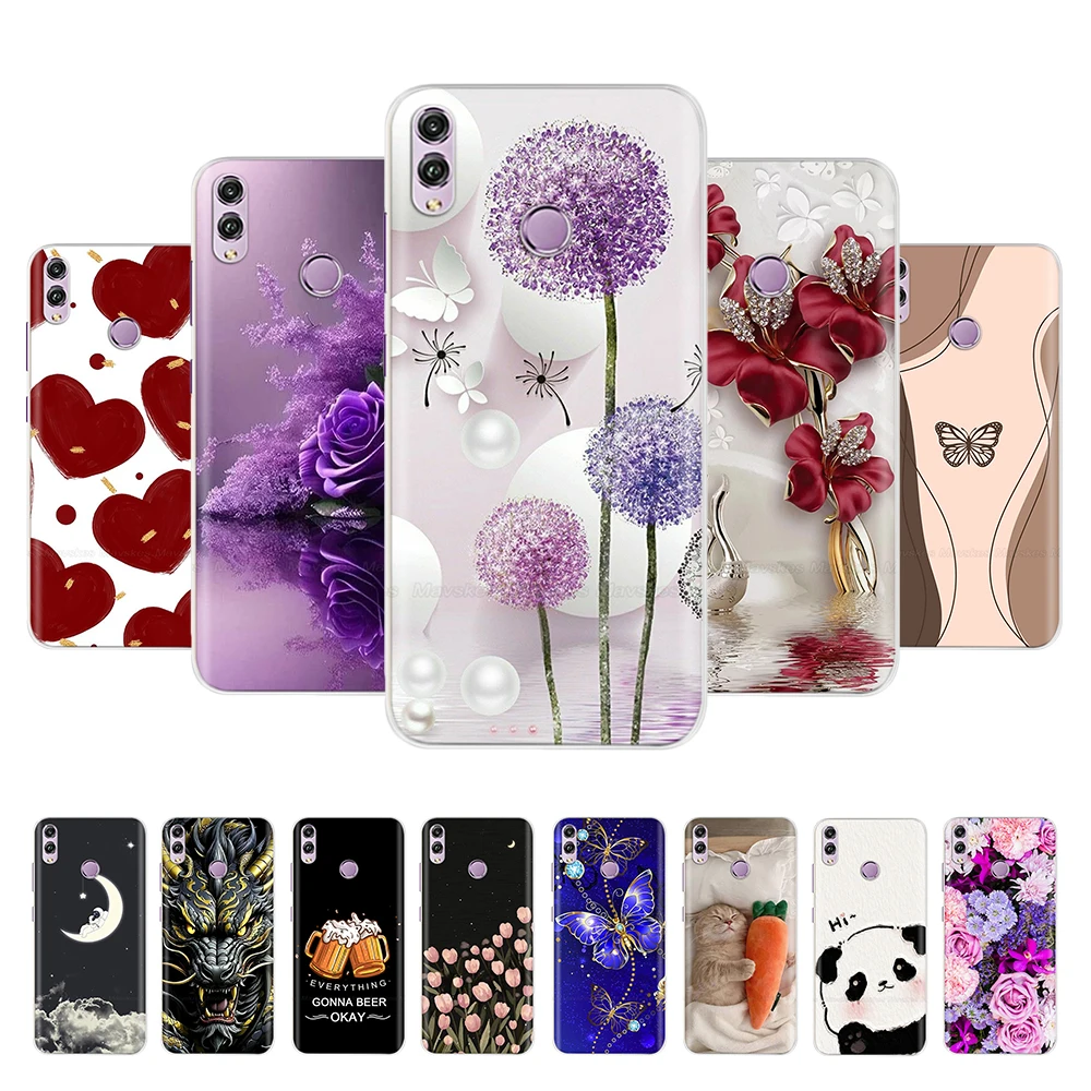 Para honra 8x caso moda claro colorido macio telefone capa traseira para huawei honor 8x silicone funda pára-choques conchas para honra 8x