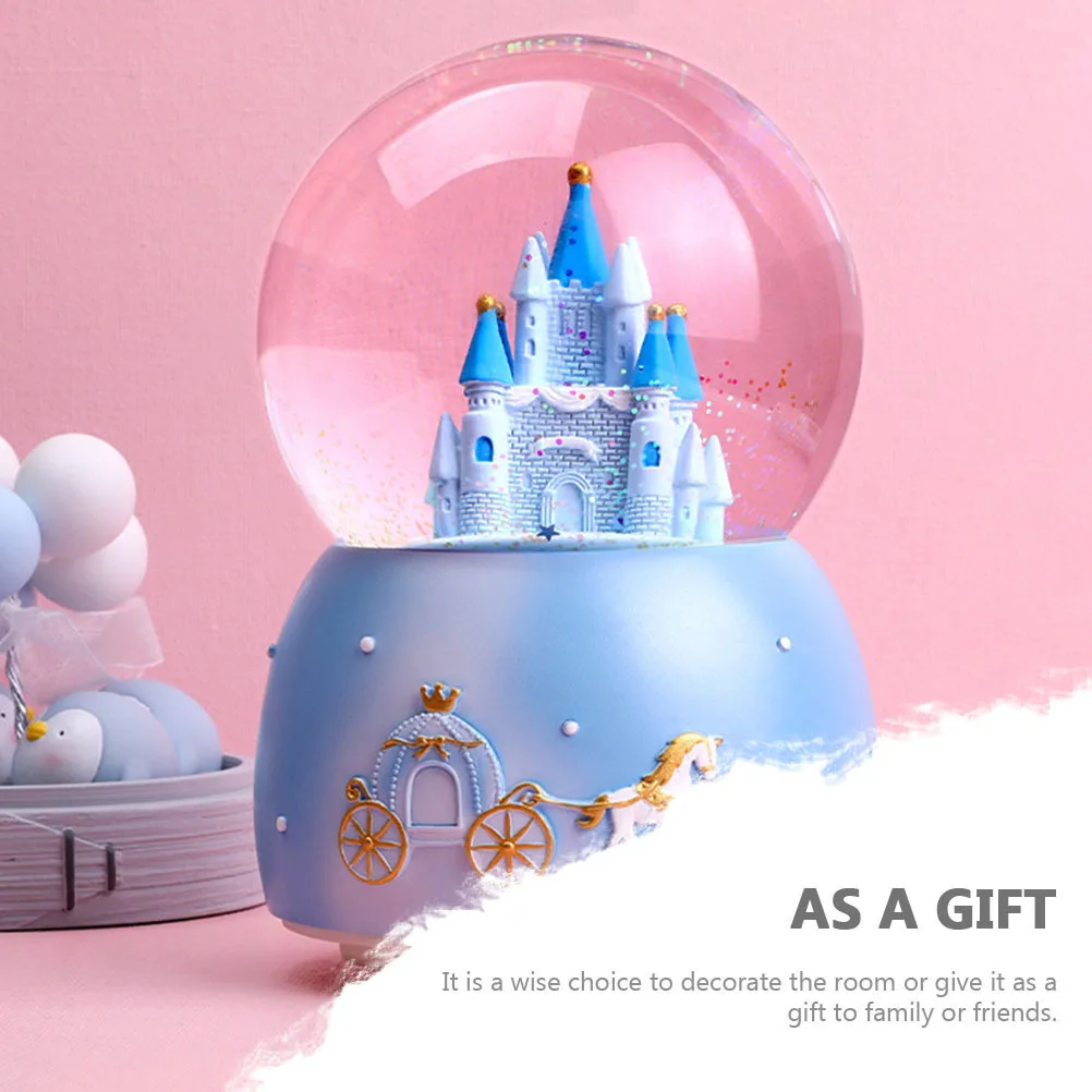 

1pc Musical Crystal Ball Fairy Tale Glass Gift Desktop Decor Ornament Romantic Glow Castle Globe Festival Present No