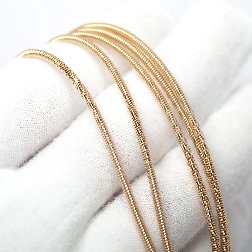 Spring Chains,Rose Gold Plated Brass Necklace Bracelet Chains,2mm Spiral Chain,Handmade Jewelry Earings Necklace Making 1meter