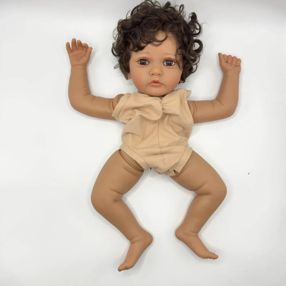 SINO-BB 24 inch Reborn Doll kit Ayana met geworteld haar DIY geschilderde pop kit Onvoltooide pop onderdelen met lichaam en ogen Reborn Kit