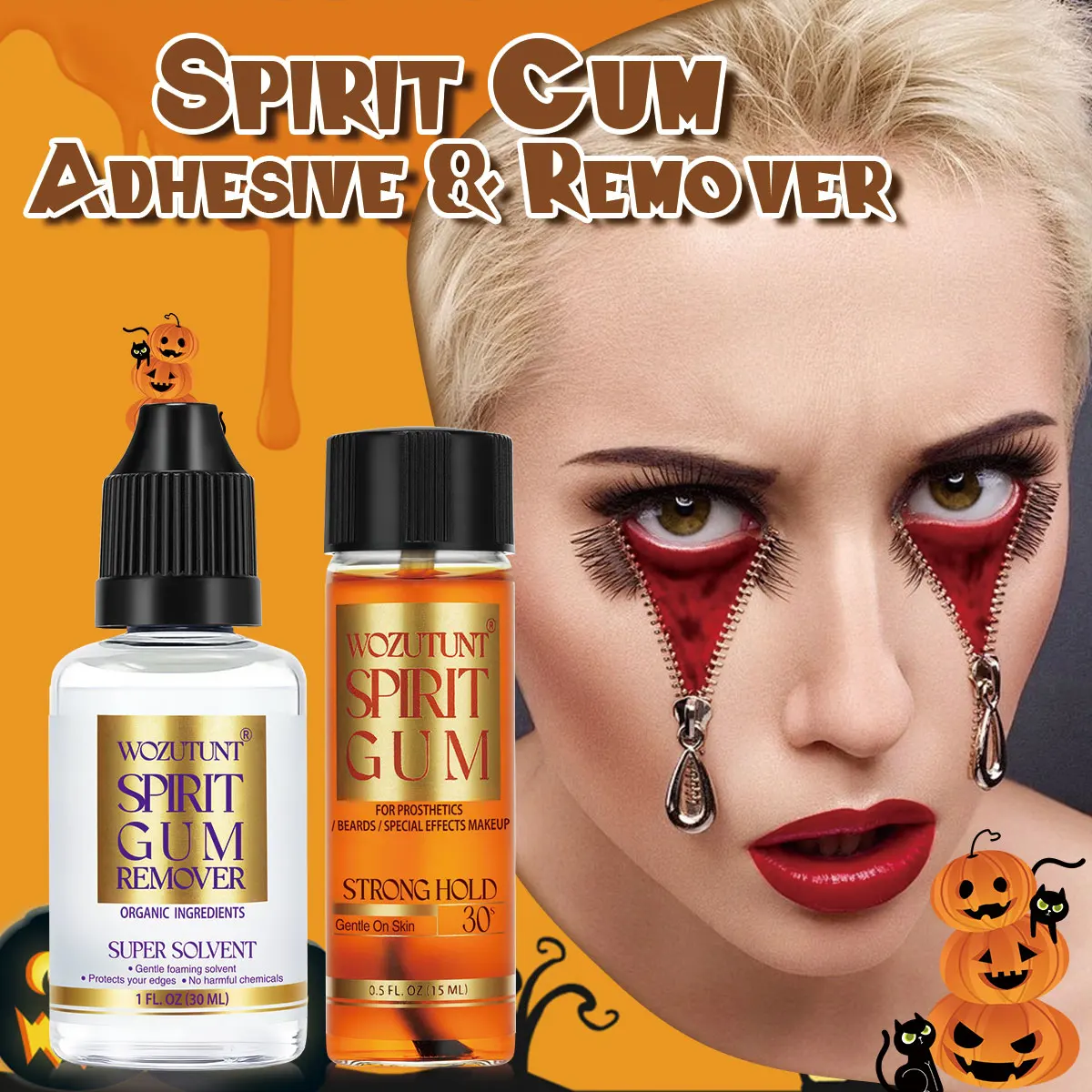 Oster-Profi-Prothesenkleber Starker Klebstoff Spirit Gum Cosplay Multifunktionaler Spezialeffekt-Make-up-Kleber Entferner – Detail 8