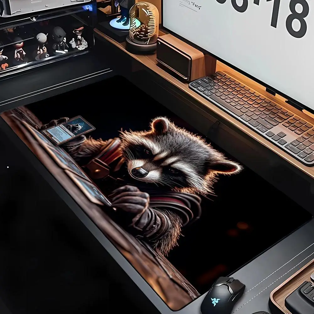 

Anthropomorphic raccoon magic playmat anime Mouse Pad Desk Mat Gaming mat gamer pc accessories rubber anti-slip keypad mousepad