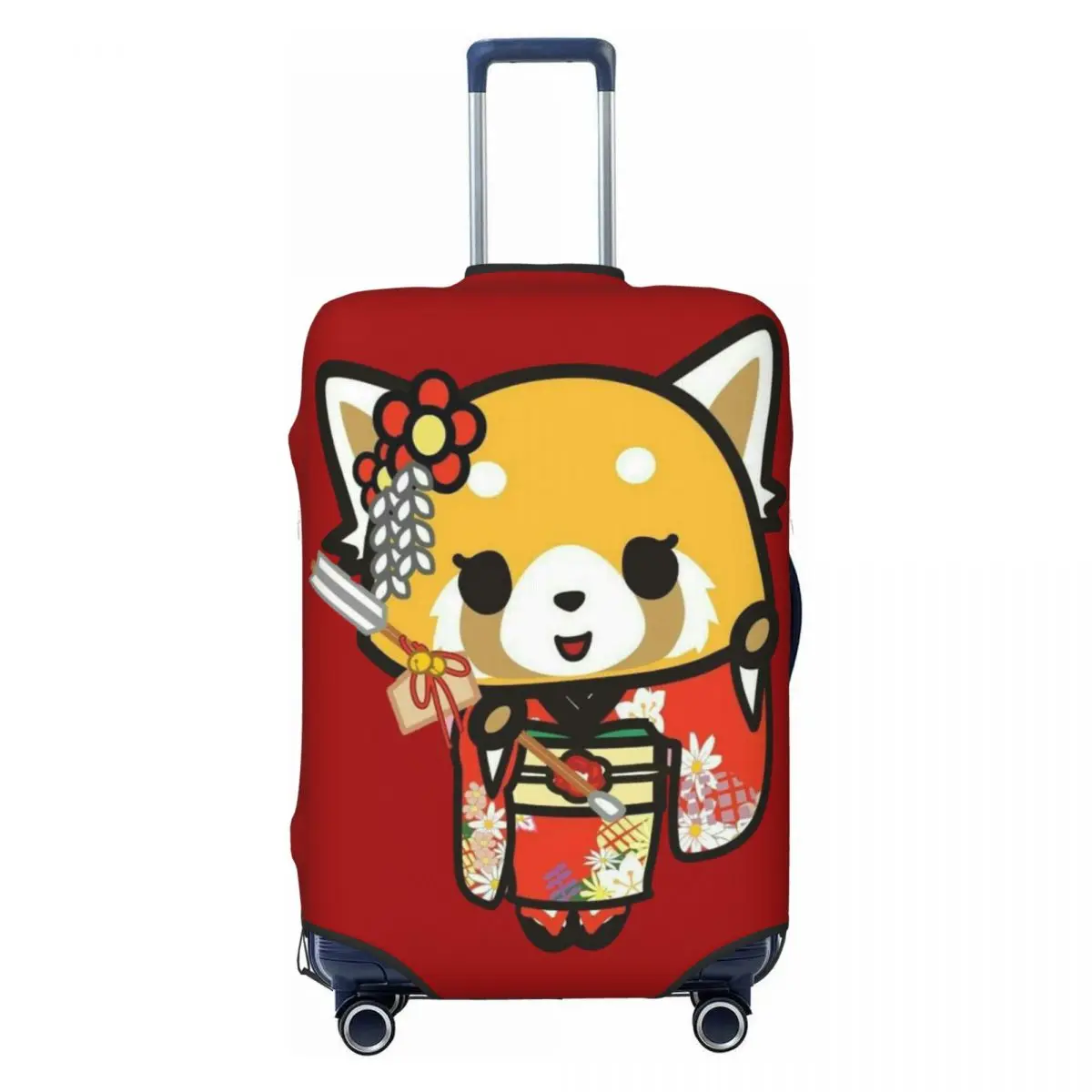 

Custom Aggressive Retsuko Kimono Travel Luggage Cover Dust Proof Suitcase Cover Protector Fit 18-32 Inch