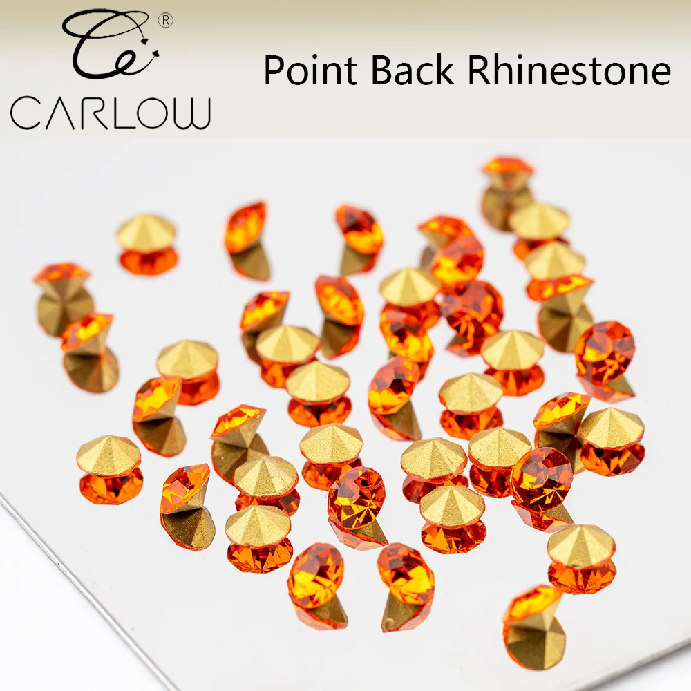 CARLOW Most Popular Machine Cutting Colorful 6 Grids Box Glass Point Back Rhinestone For Nail Diy Decoration