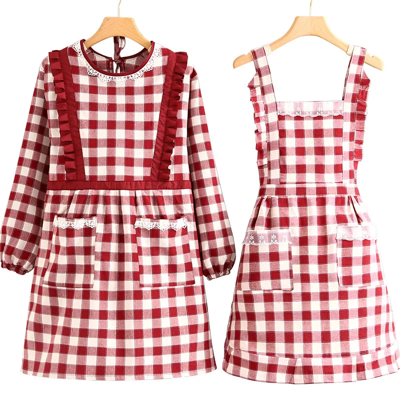 Home kitchen apron long-sleeved smock adult female fashion apron anti-fouling cute work clothes