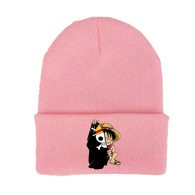 Anime Luffy Gear 5 Cotton Casual Beanies for Men Women Knitted Winter Hat Luffy Roronoa Zoro Ullzang Skullies Bonnet Unisex Cap