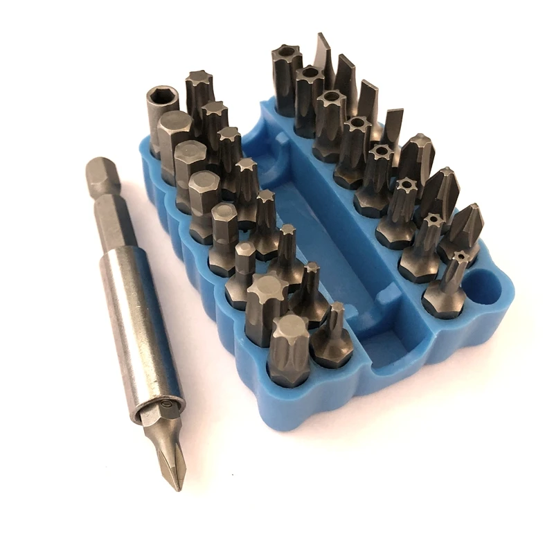 33 pçs conjunto de bits chave de fenda phillips pozi torx bit titular para chave de fenda bit acessórios