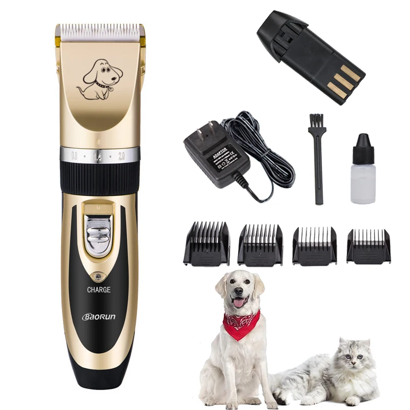 Professional Dog Hair Clipper All Metal Rechargeable Pet Trimmer Cat Shaver Cutting Machine Puppy Grooming Haircut Low Noice