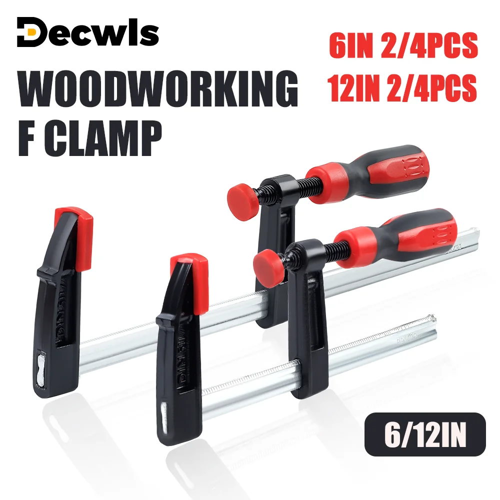 2/4PCS Woodworking Bar Clamps Steel Heavy Duty F Clamp Home Hand Working Tools Sturdy for Carpentry/Workshop/Furniture Assembly