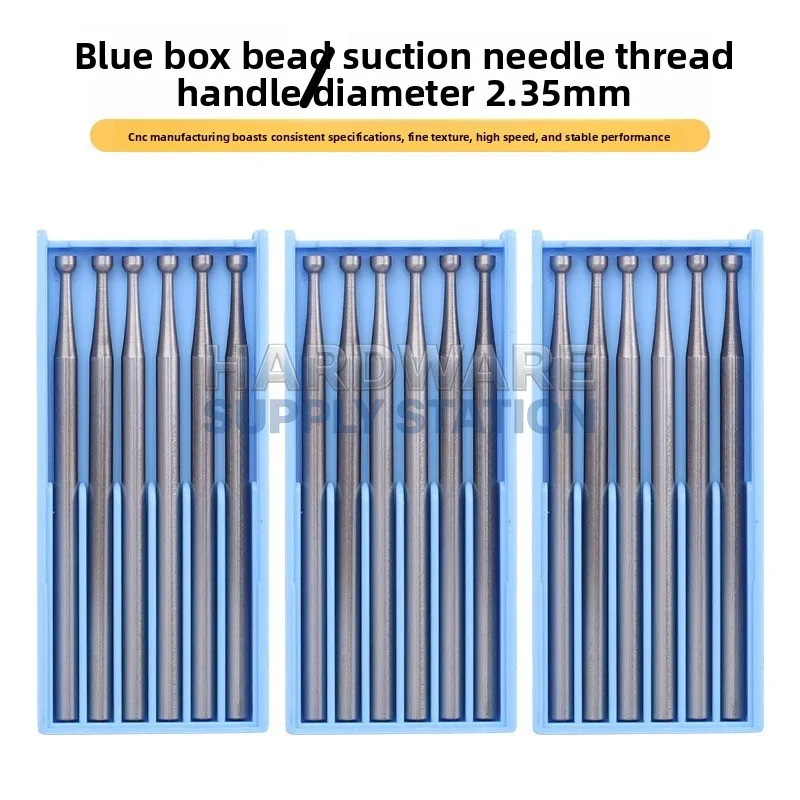 

2.35 handle blue box pearl suction needle with threaded core carving jewelry carving knife grinding head tungsten steel