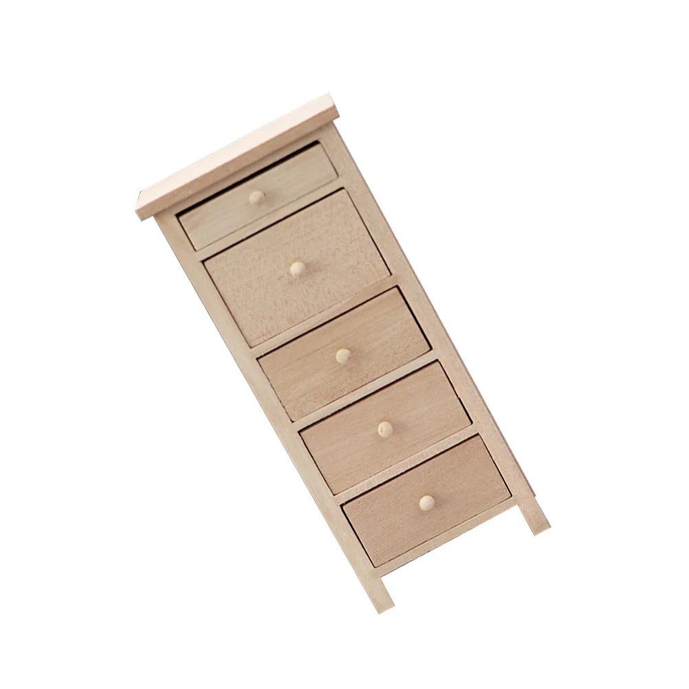

Chest of Drawers Wooden Mini Furniture Model Realistic Design Lightweight Home Decor Photography Prop Mini House Accessory