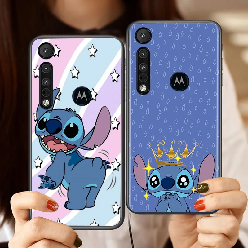 Disney Stitch Cute Case For Motorola Moto G9 G8 E20 E7 E6 One Marco Hyper Fusion Power Edge Plus Black Phone Cover Coque Shell 