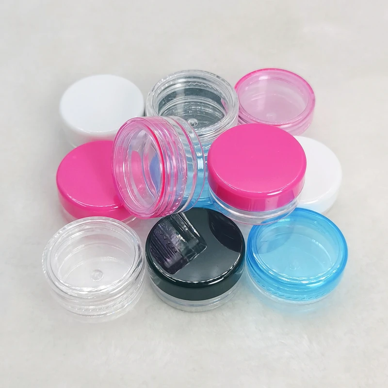 10 Stuks 3Ml Cosmetica Pot Box Make-Up Crème Hervulbare Fles Pot Container Ronde Fles Draagbare Plastic Transparante Behuizing