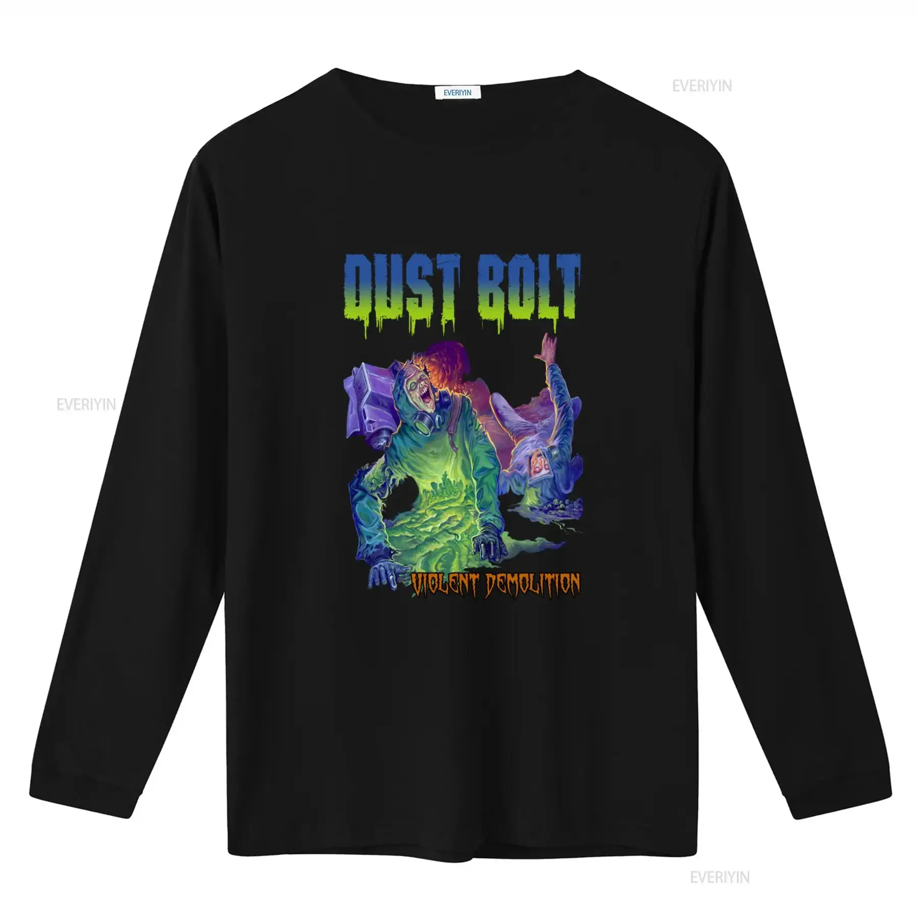 New DTG T shirt Dust Bolt Violent Demolition For Men vintage Washed Stretched fashion graphic Slightly Breathable streetwear