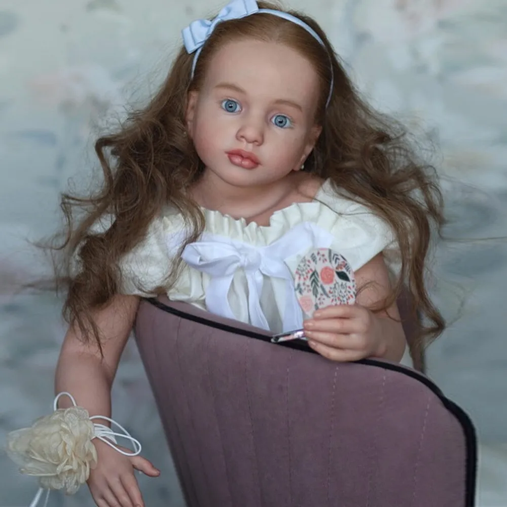Painted Reborn Doll 42'' Toddler Part Fully Assembled Aloneka Rooted Hair