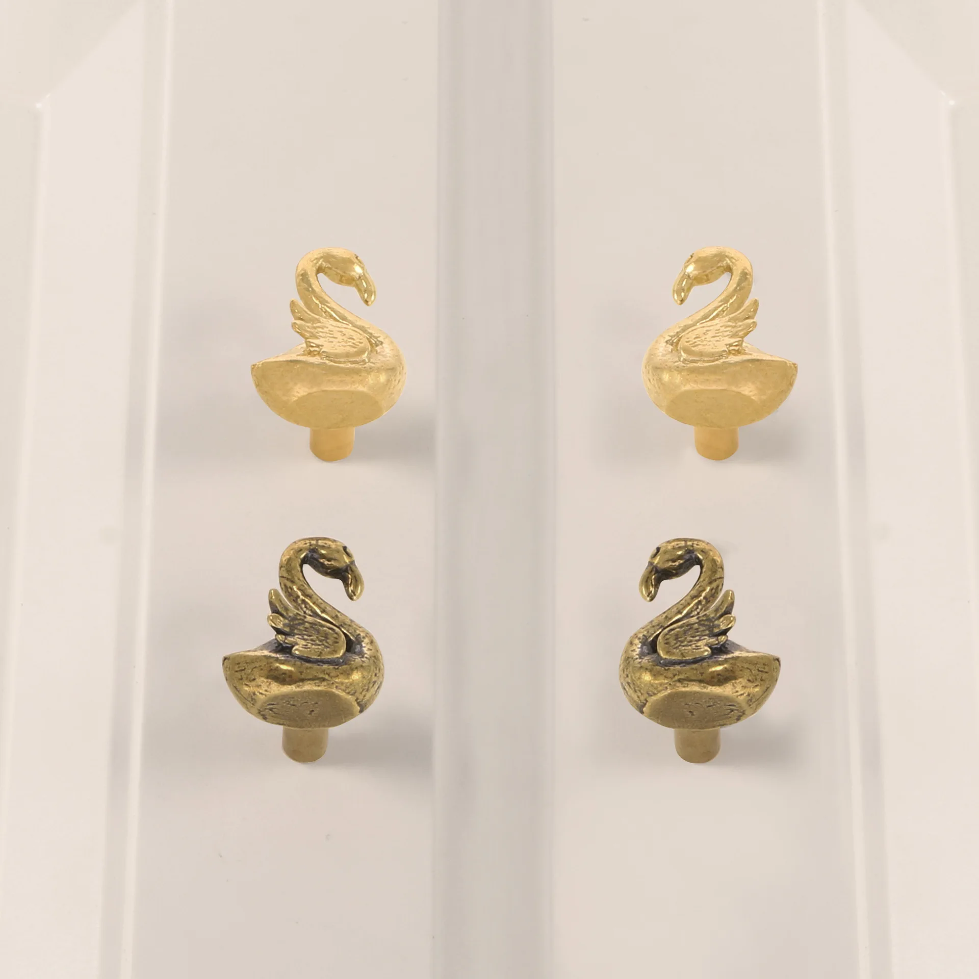 

A Pair of Flamingo Door Handles Cabinet Pulls Door Metal Handle Knobs Brass Knobs Vintage Decorative Drawers DIY
