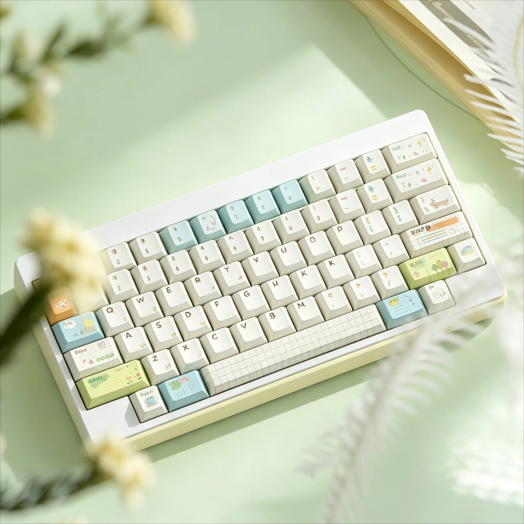 Original 144-Key Keycap Set Cherry Profile Five-Sided Sublimation Keycaps for MX Switches Mechanical Keyboard Alice ISO Layout