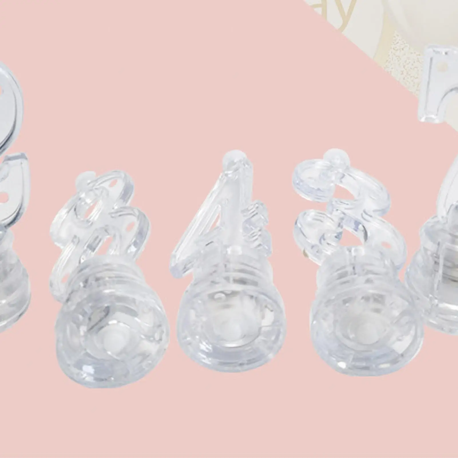 Battery Operated Birthday Candles 0-9 Number LED Transparent Shell Cake Topper 10 Pieces Birthday Cake Candle For Home