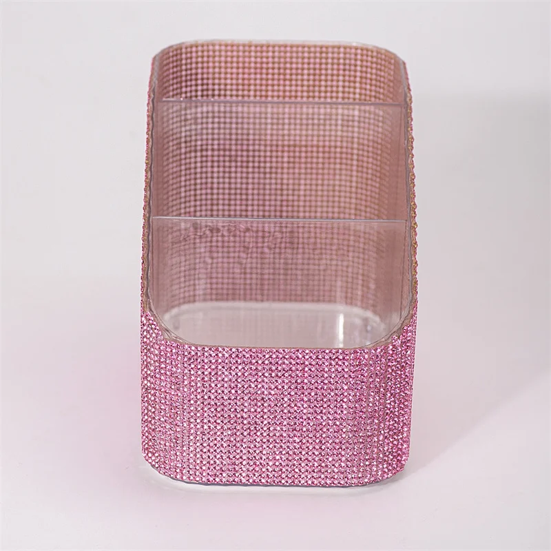 3grid Strass Make-Up Pinsel Lagerung Box Acryl Augenbraue Bleistift Eyeliner Lippenstift Display Regal Desktop Kosmetische Organizer Werkzeug