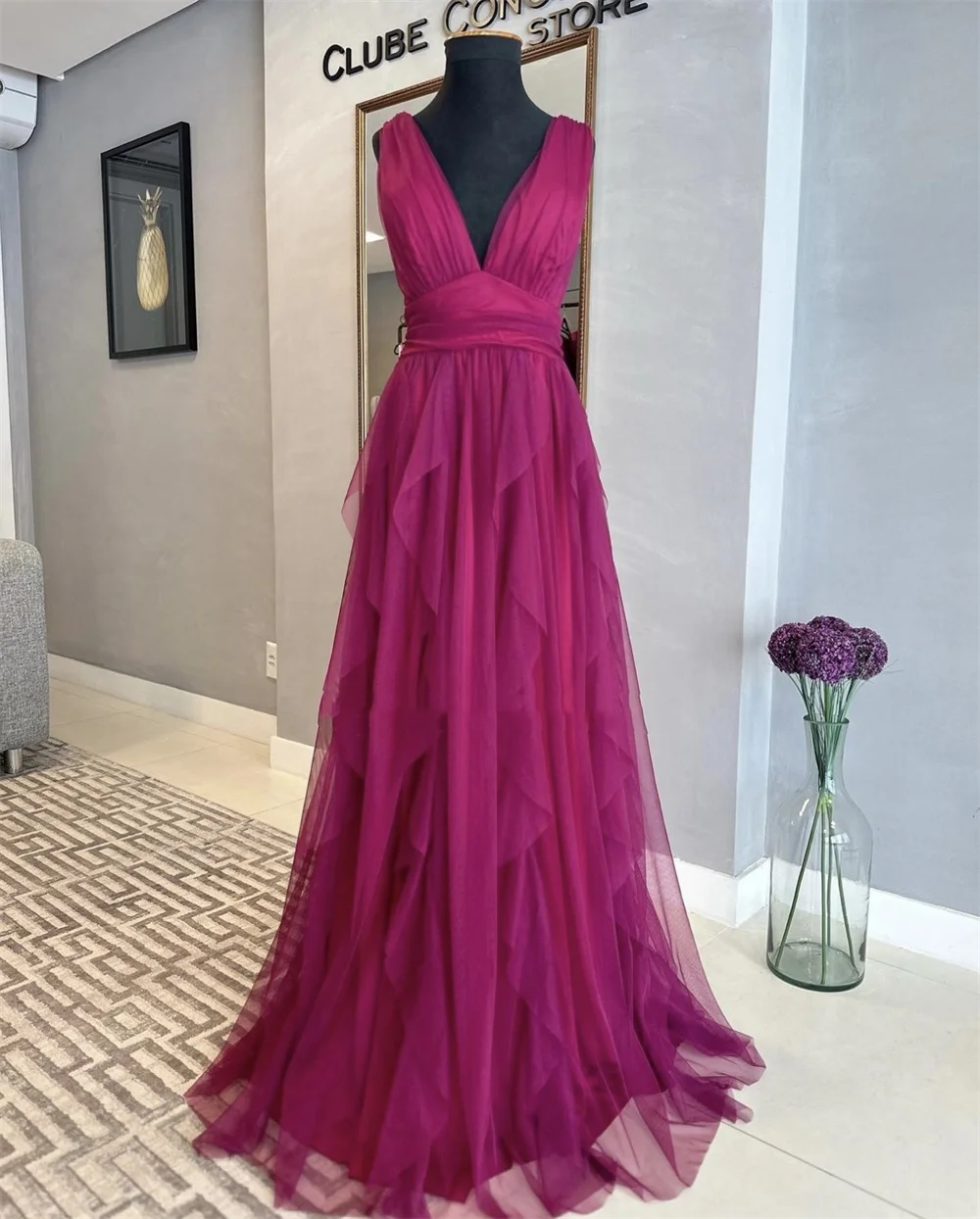 Jessica Purple Prom Dressess Tulle Layered Corset Prom Dress 2024 Vestidos De Fiesta Elegant Ladies Wedding Dinner Party Dresses