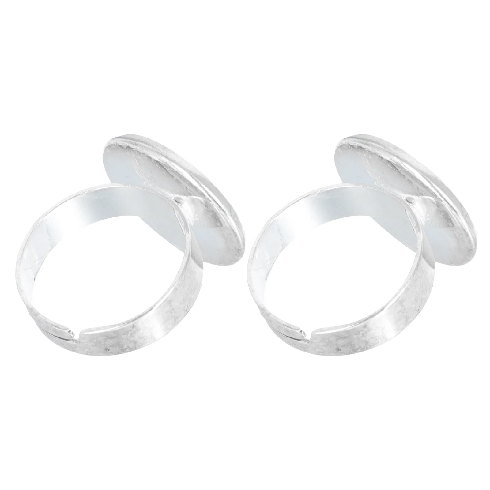 

2pcs Silver Plated Eyelash Glue Rings Metal Holders For Home Salon Compact Lightweight Grafted Accessories Glue Cups Beauty
