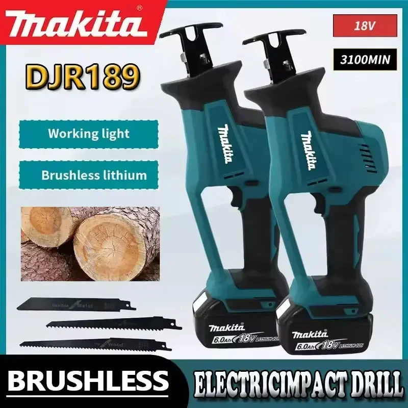 

Makita DJR189 18V Cordless Electric Reciprocating Saw Brushless Rechargeable Wood Metal Cutting Saw Portable Saw Power Tool