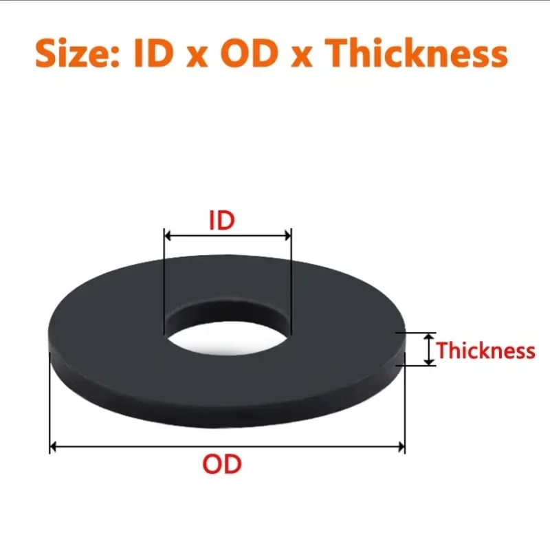 أسود العزل حلقة لإحكام الإغلاق المطاط شقة غسالة طوقا M3 M12 M13 M14 M15 M16 M17 M18 M19 M20 M25 M32 M42 تحسين المنزل
