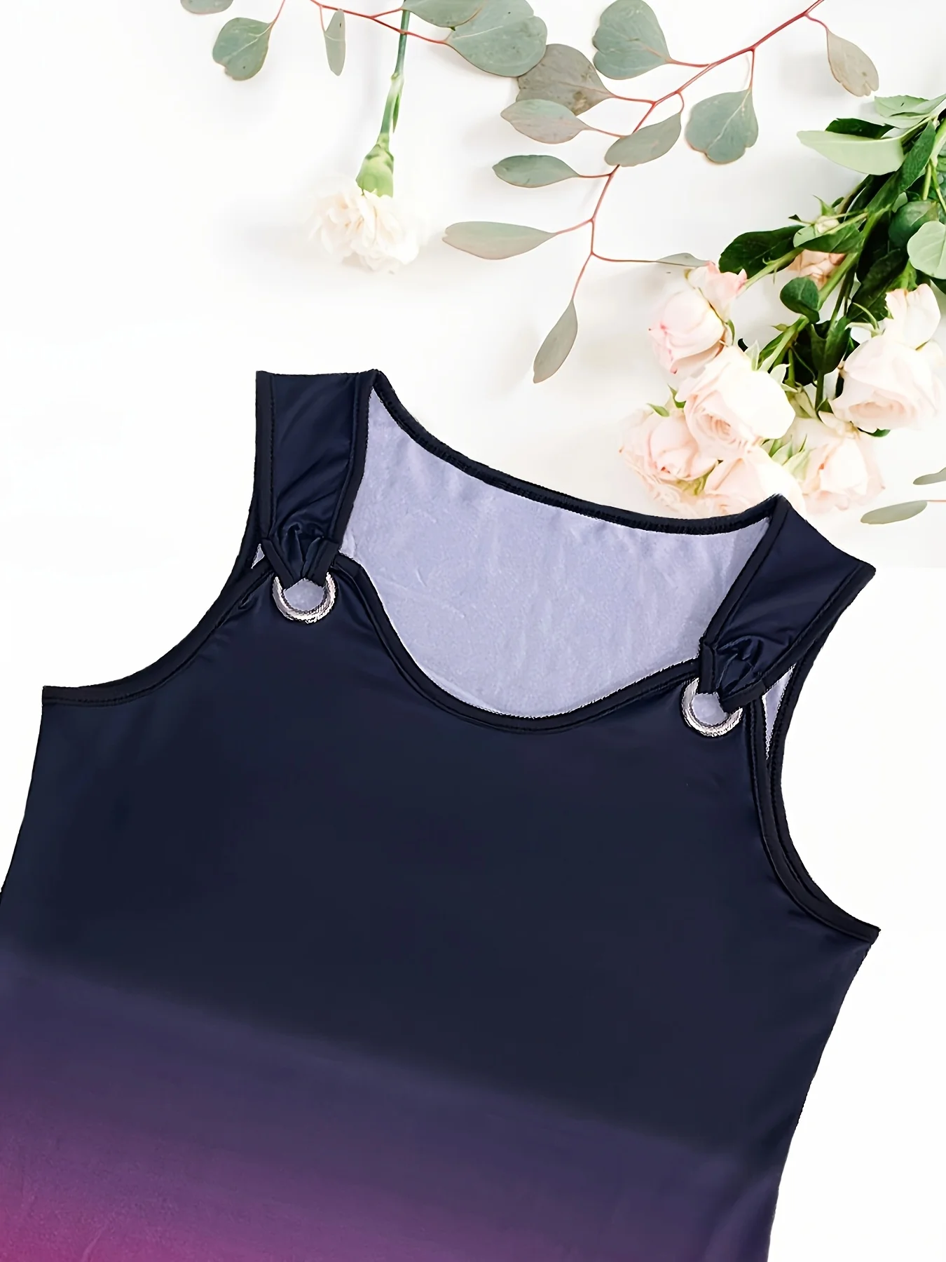 Trendiges Plus-Size-Damen-Tanktop mit Farbverlauf für stilvollen Komfort – Detail 12