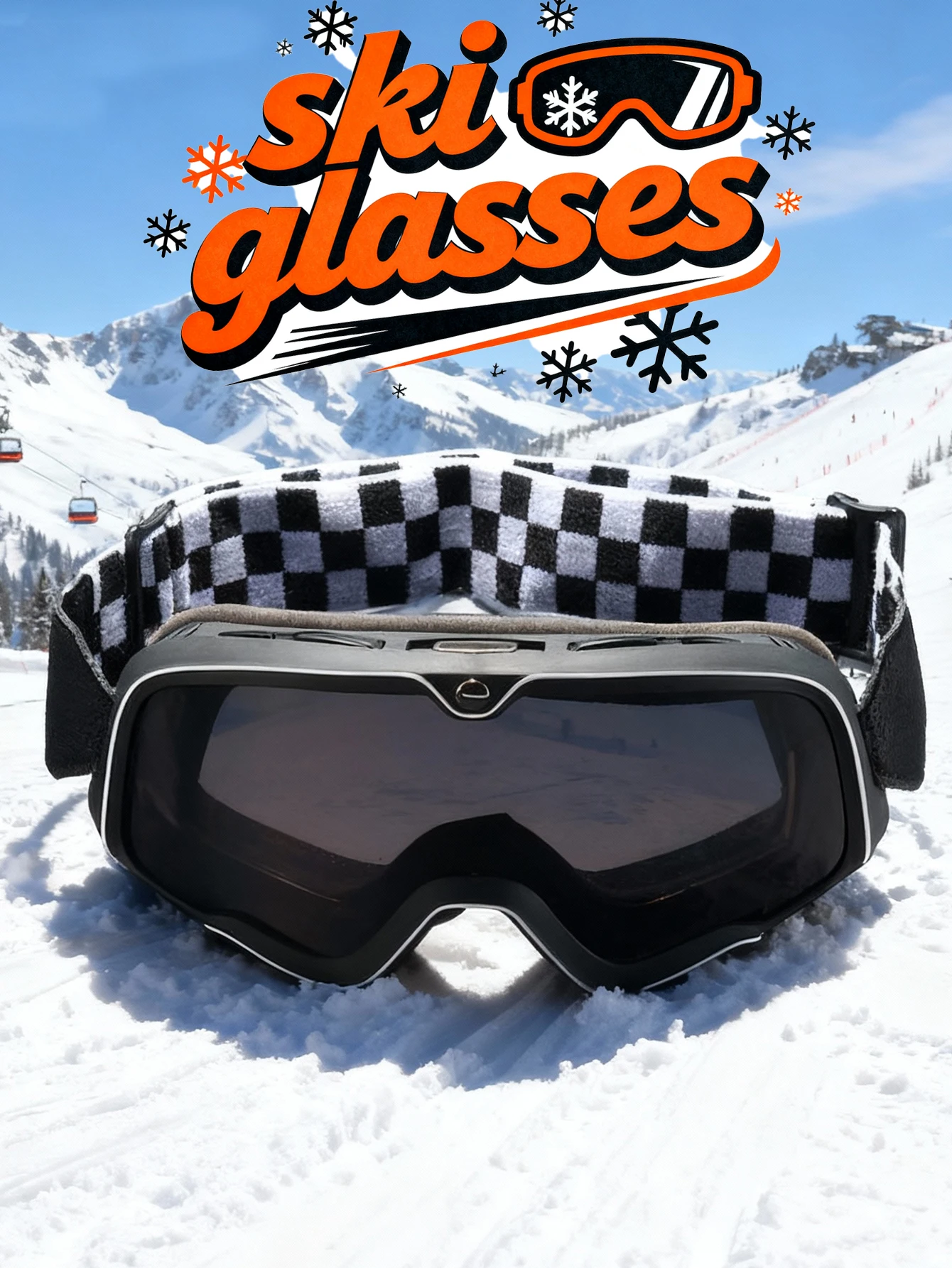 

Новые модные лыжные очки в большой оправе для мотоцикла в стиле хип-хоп с дышащим удобным ремнем из губчатой сетки на зиму