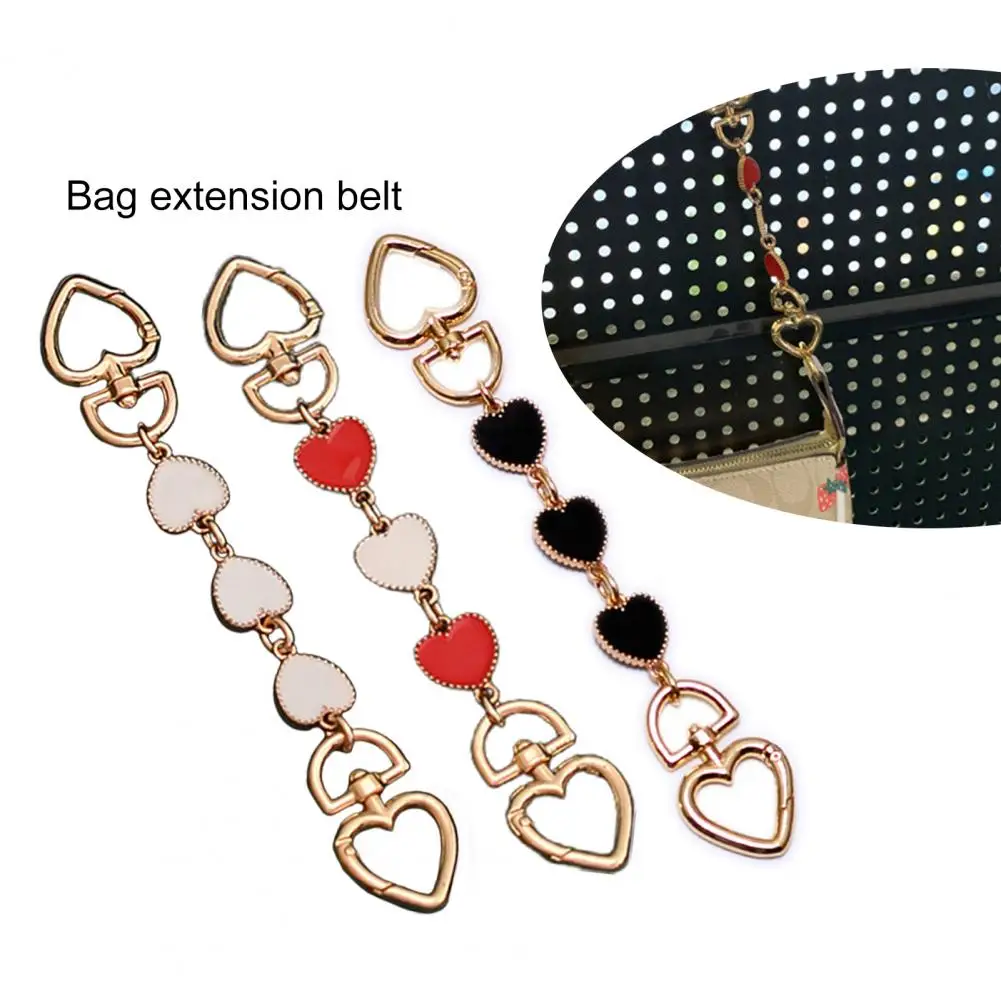 Purse Chain Short Love Heart Charm Alloy Single Shoulder Bag Handbag Strap Extender Chain Bag DIY Decoration Accessories