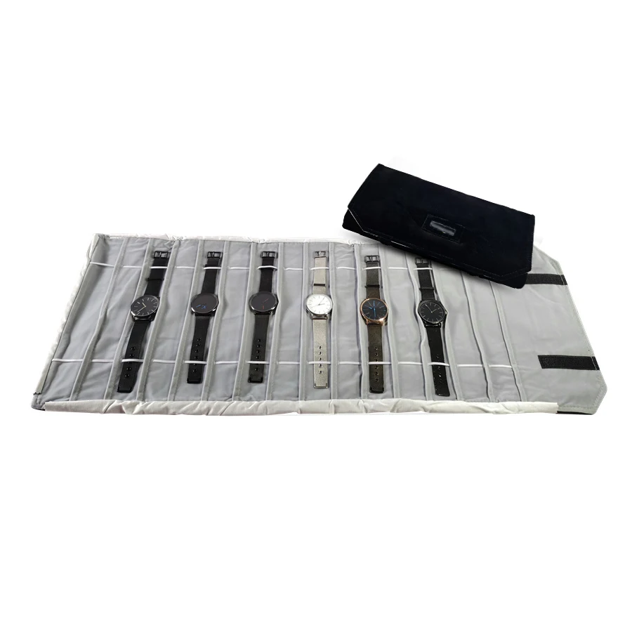 Velvet Watch Roll Bag Jewelry Holder Case