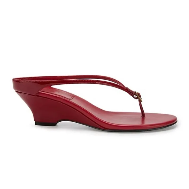 

Summer New Women's Shoes French Style Wedge Heel Flip Flops for Woman Fashion Vacation Casual Shoes Designer Shoes Zapatos Mujer